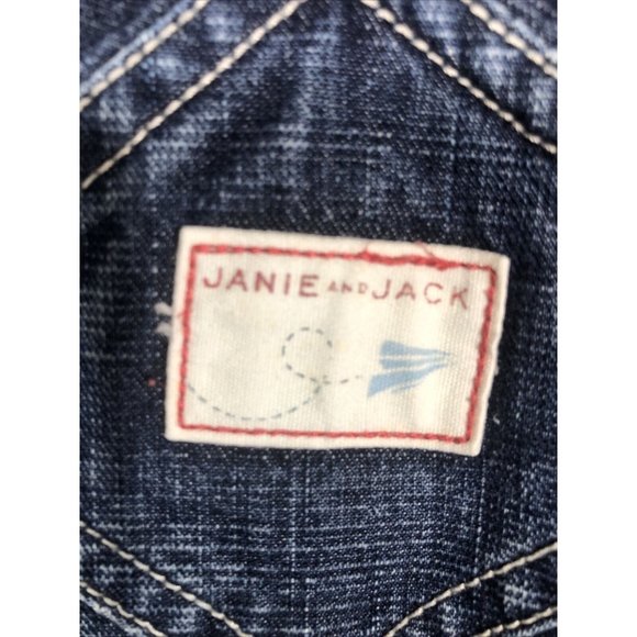 Janie & Jack Blue Denim Overalls With Adjustable Straps & Front Pockets - Picture 10 of 14